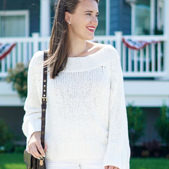 Free People Sweaters - Free People Off T he Shoulder White Sweater XS